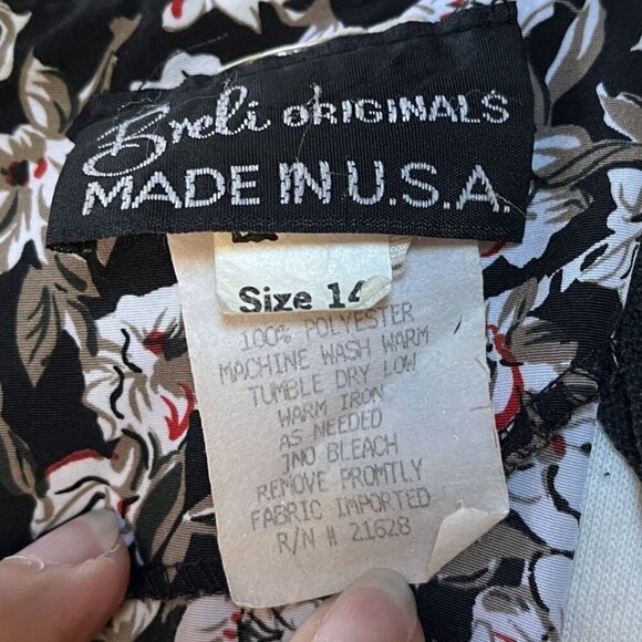 Vintage 1980s Breli Originals Floral Maxi Dress With Lace Collar 14 Cottagecore - Picture 2 of 9